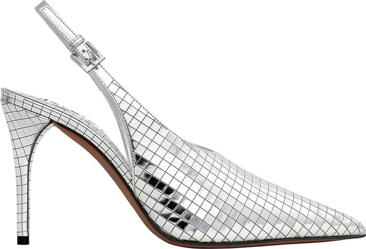 ALAÏA Slingback Pump in Metallic Silver