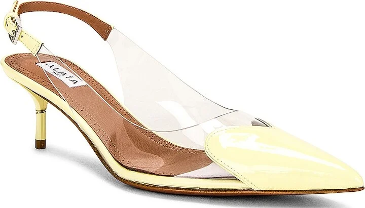 ALAÏA Slingback Pump in Yellow - Image 2