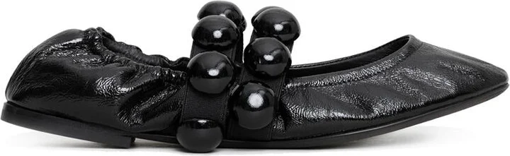Alaïa Sphere Ballet Flats In Patent Leather Shoes