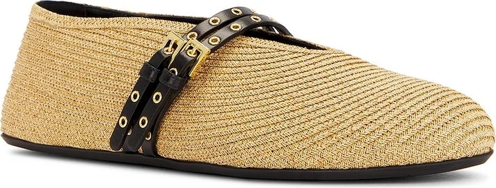 ALAÏA Straw Ballerina Flat in Tan - Image 2