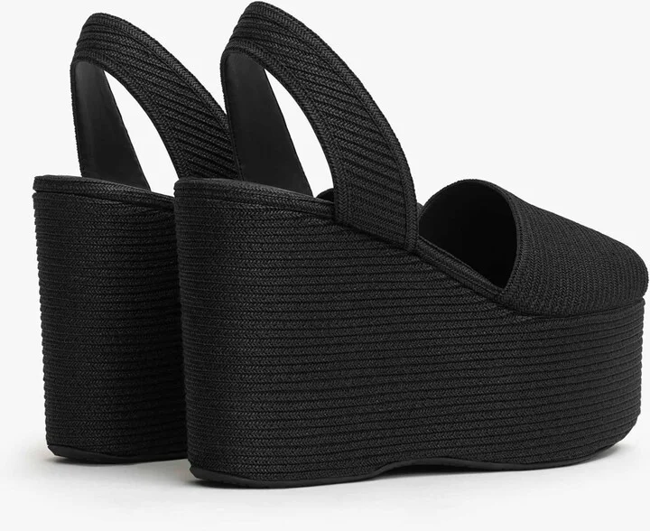 Alaïa Straw Wedge Sandals 110 - Image 2
