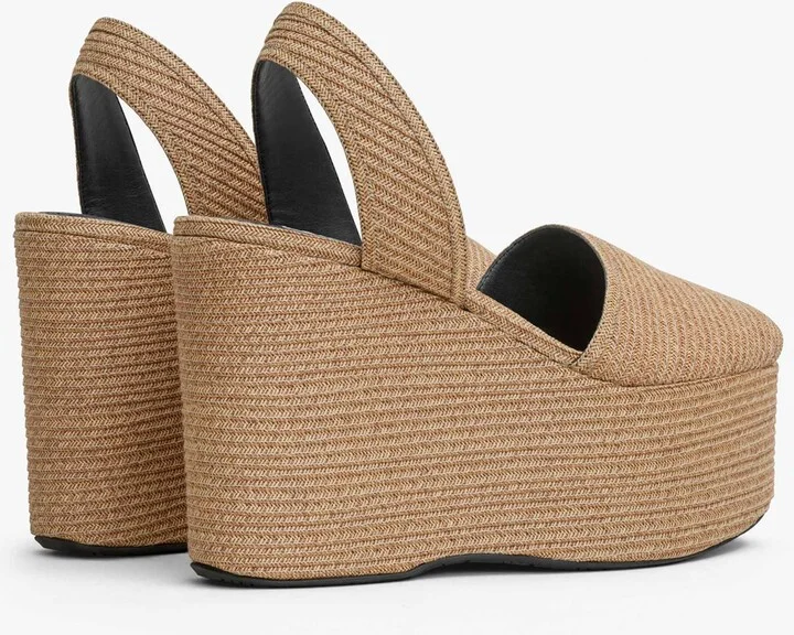 Alaïa Straw Wedge Sandals 110 - Image 2