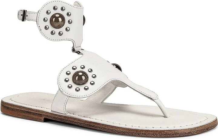 ALAÏA Stud Sandals in White - Image 2
