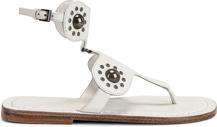 ALAÏA Stud Sandals in White