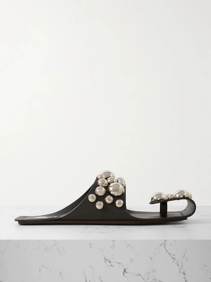 Alaïa - Studded Leather Slides - Black