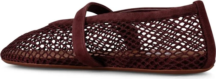 Alaïa Suede Ballet Flats In Fishnet Shoes - Image 2