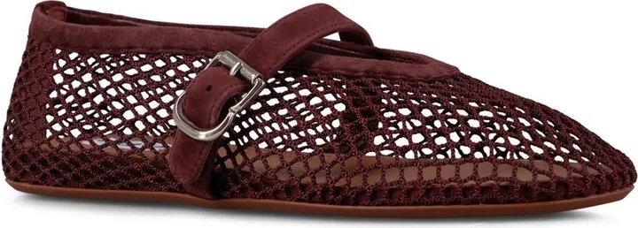 Alaïa Suede Ballet Flats In Fishnet Shoes - Image 3