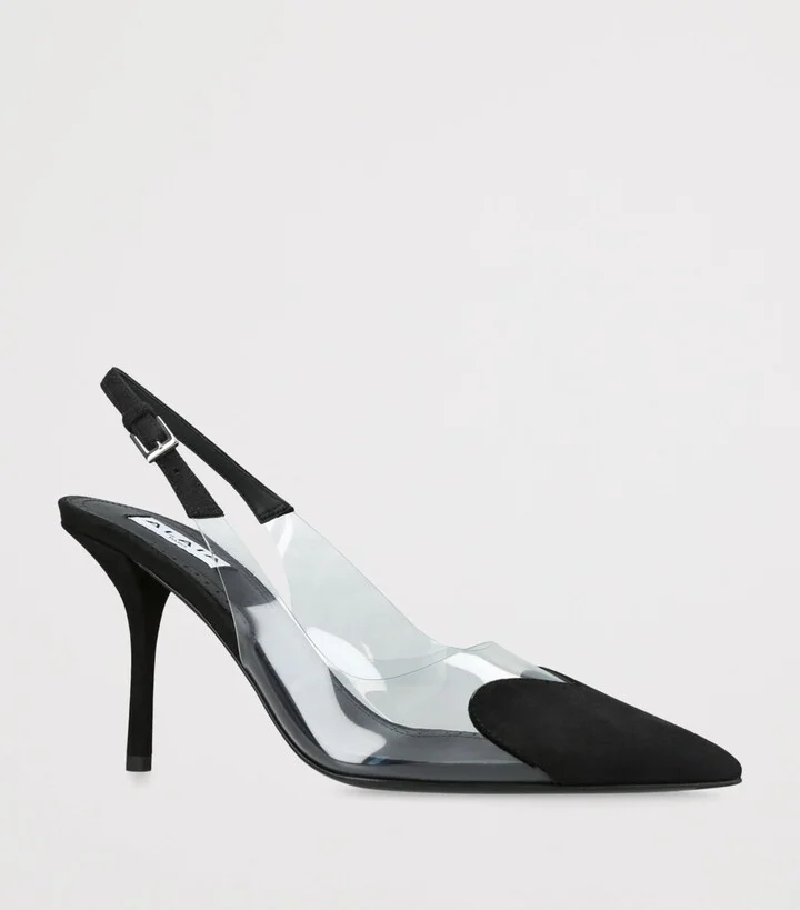 Alaïa Suede Coeur Slingback Pumps 90 - Image 3