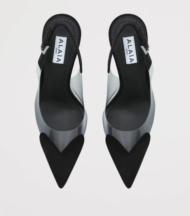 Alaïa Suede Coeur Slingback Pumps 90 - Image 4