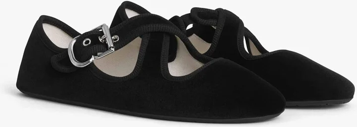 Alaïa Suede Criss-Cross Ballet Flats - Image 3