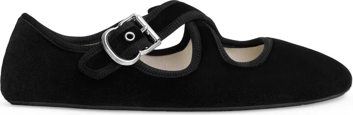 Alaïa Suede Criss-Cross Ballet Flats