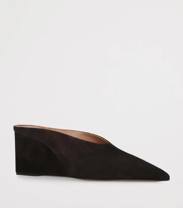 Alaïa Suede Cube Wedge Mules 75 - Image 3
