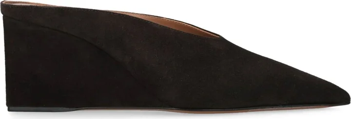 Alaïa Suede Cube Wedge Mules 75
