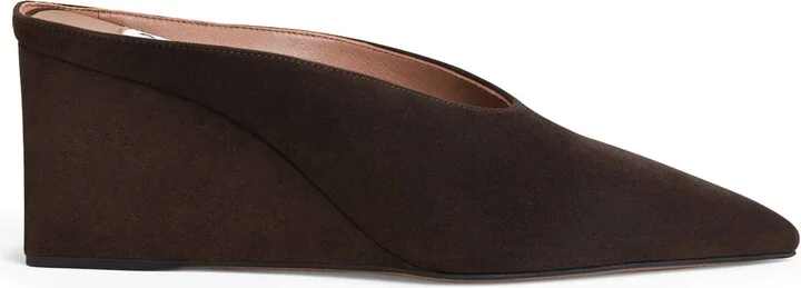 Alaïa Suede Cube Wedge Mules 75