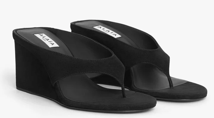 Alaïa Suede Cube Wedge Sandals 75 - Image 3
