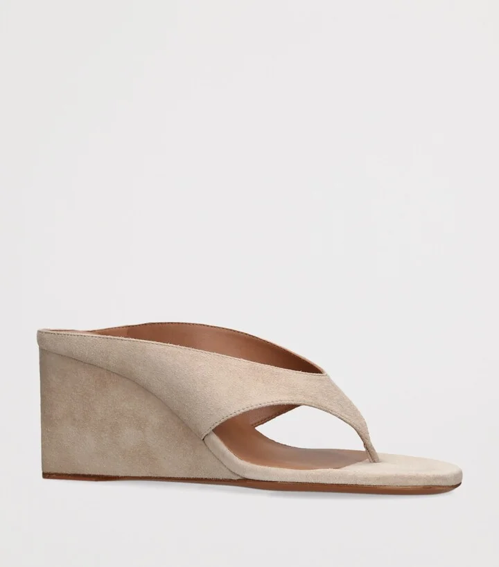 Alaïa Suede Cube Wedge Sandals 75 - Image 3