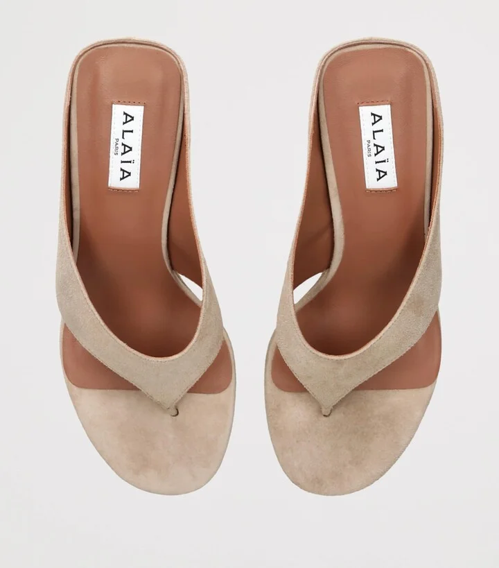 Alaïa Suede Cube Wedge Sandals 75 - Image 4