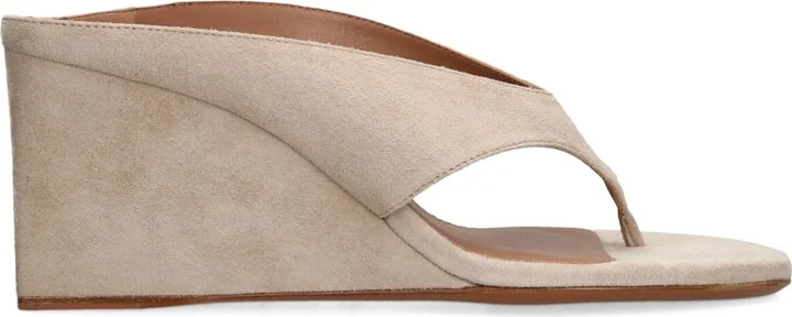 Alaïa Suede Cube Wedge Sandals 75