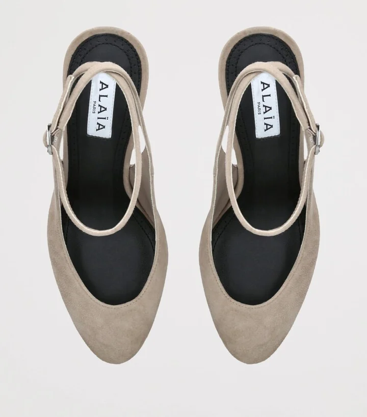 Alaïa Suede Decollete Slingback Pumps 90 - Image 4