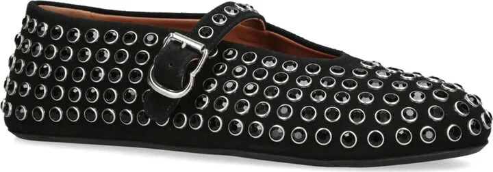 Alaïa Suede Embellished Ballet Flats - Image 3