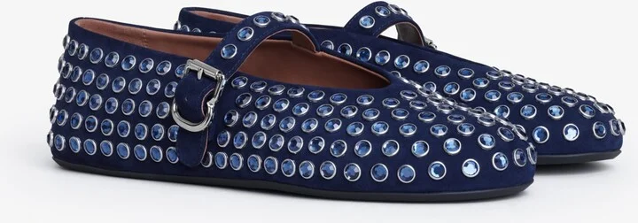 Alaïa Suede Embellished Ballet Flats - Image 3