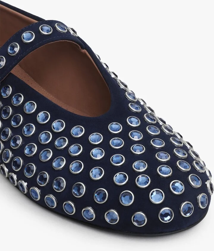 Alaïa Suede Embellished Ballet Flats - Image 4