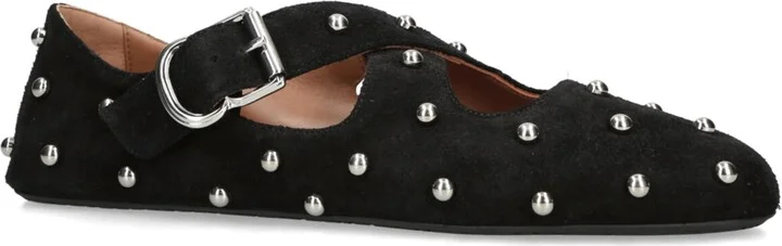 Alaïa Suede Embellished Criss-Cross Ballet Flats - Image 3