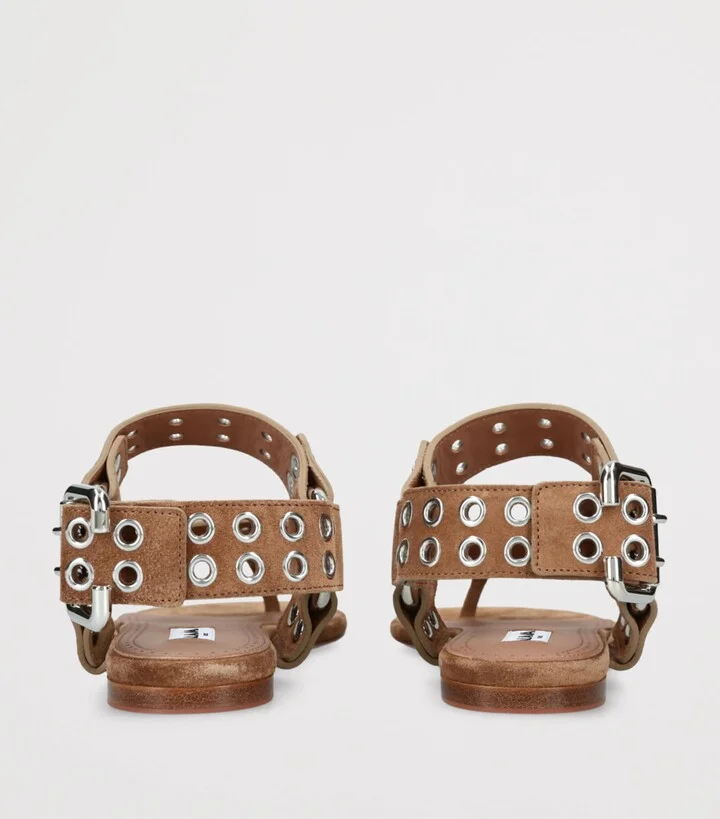 Alaïa Suede Eyelet Thong Sandals - Image 2