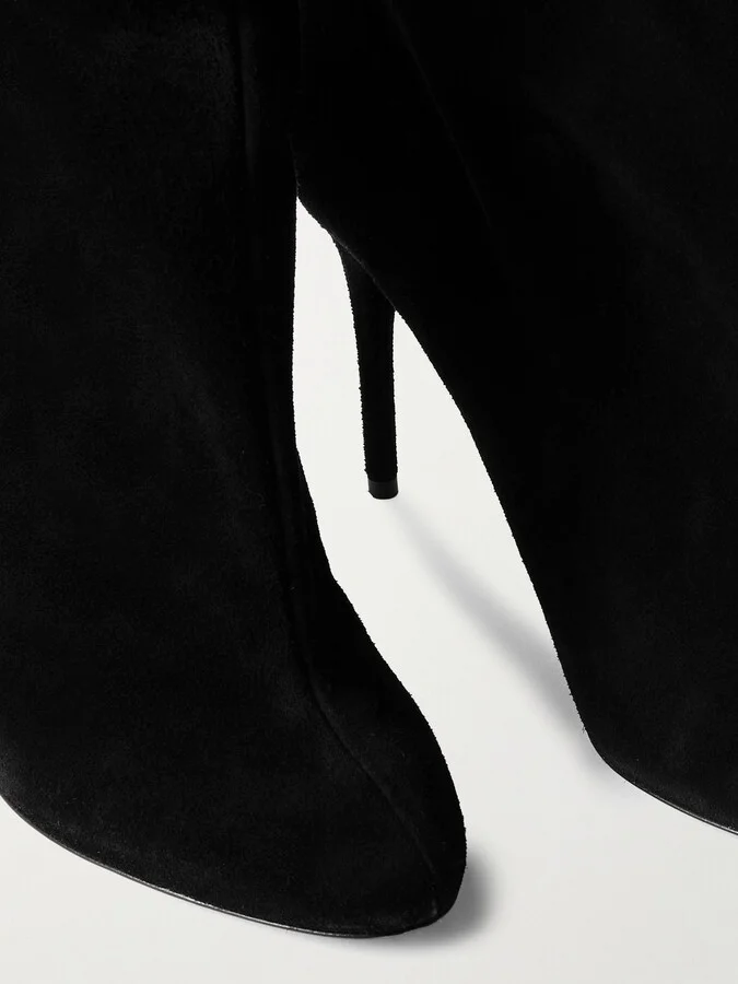 Alaïa - Suede Over-the-knee Boots - Black - Image 4
