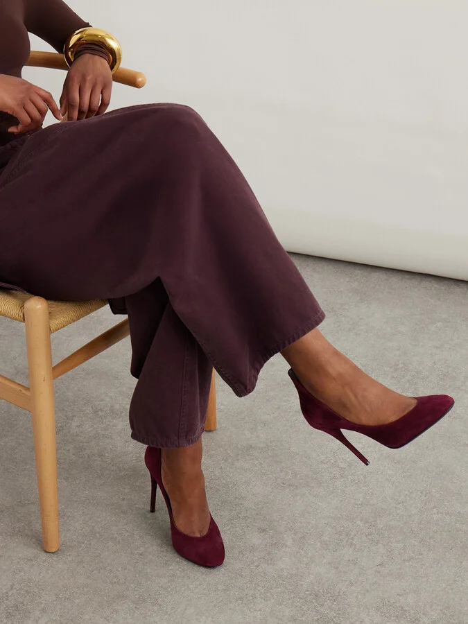 Alaïa - Suede Pumps - Burgundy - Image 2