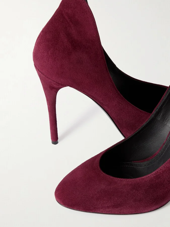 Alaïa - Suede Pumps - Burgundy - Image 4