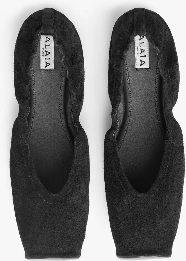 Alaïa Suede Slip-On Ballet Flats - Image 2