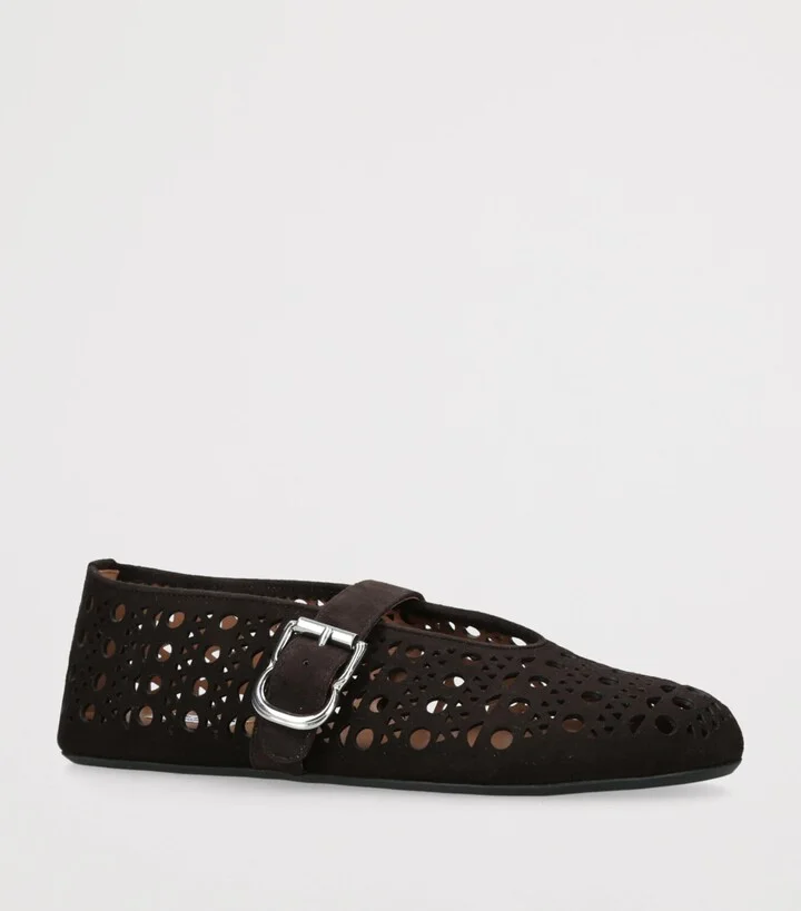 Alaïa Suede Vienne Ballet Flats - Image 3