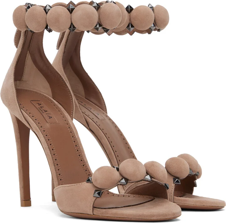 ALAÏA Tan 'La Bombe' Heeled Sandals - Image 4
