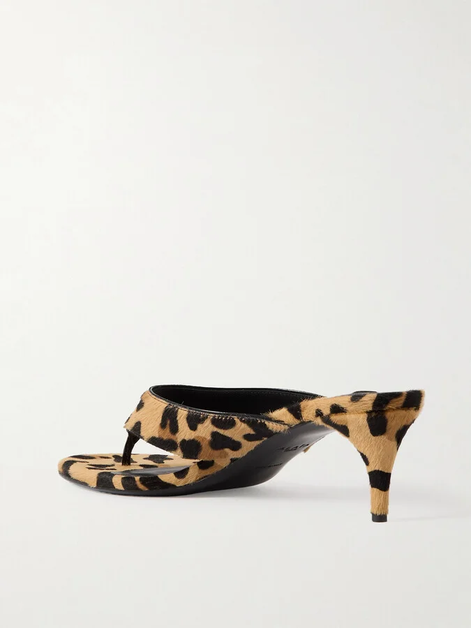 Alaïa - Tong 55 Leopard-print Calf Hair Sandals - Animal print - Image 3