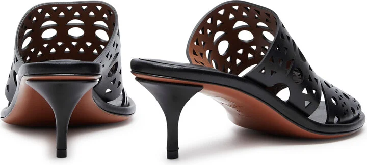 Alaïa Vienne 55 Laser-cut Suede Mules - Image 3