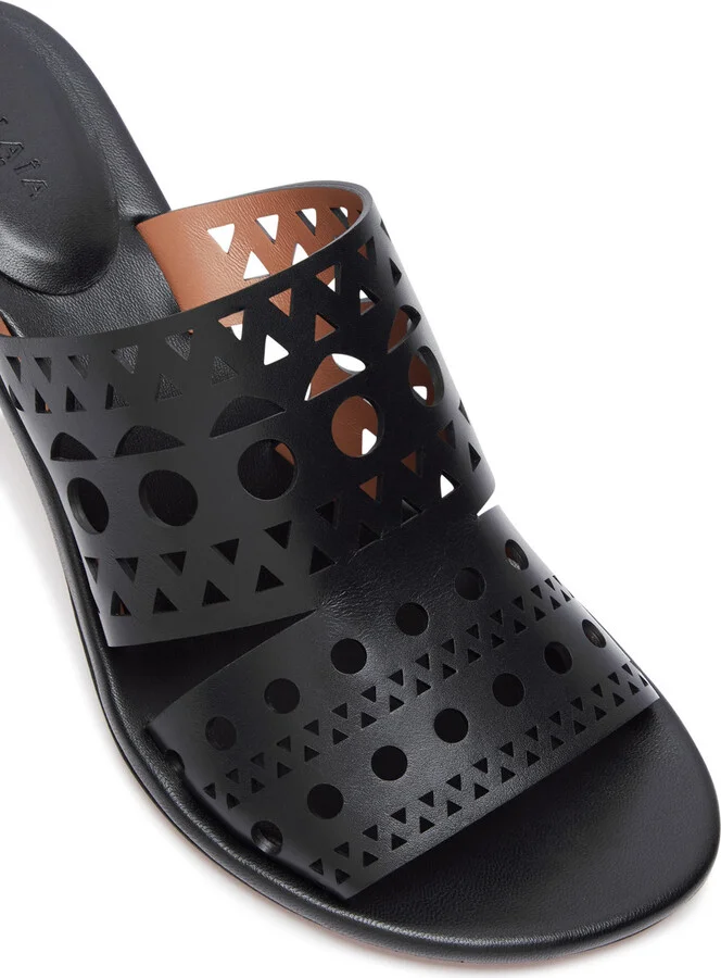 Alaïa Vienne 55 Laser-cut Suede Mules - Image 4