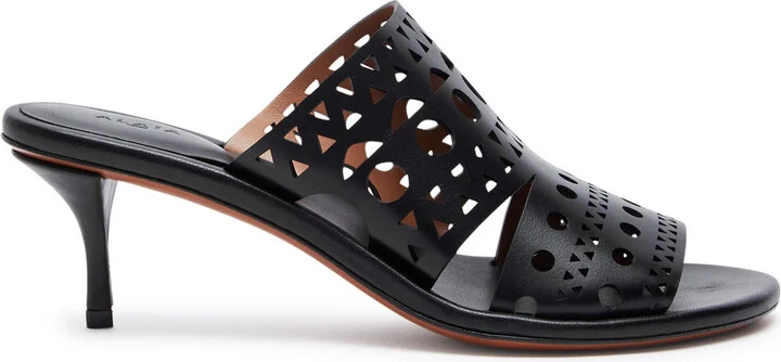 Alaïa Vienne 55 Laser-cut Suede Mules