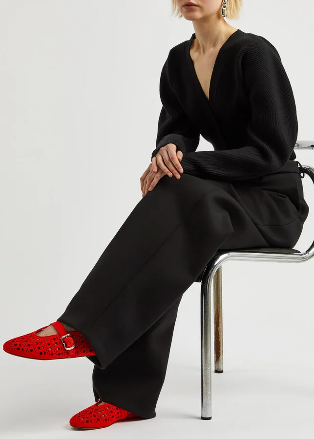 Alaïa Vienne Cut-out Suede Ballet Flats - Image 5