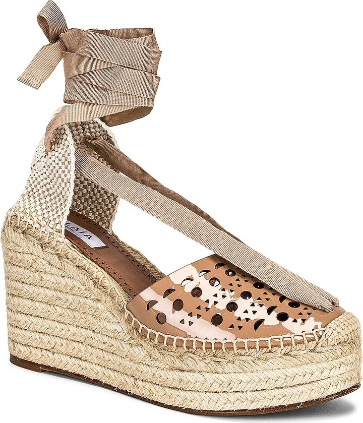ALAÏA Vienne Espadrille Wedges in Nude - Image 2