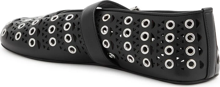 Alaïa Vienne Laser-cut Eyelet-embellished Leather Ballet Flats - Image 2