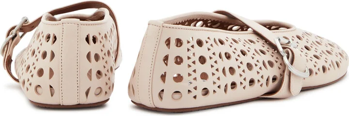 Alaïa Vienne Laser-cut Leather Ballet Flats - Image 3