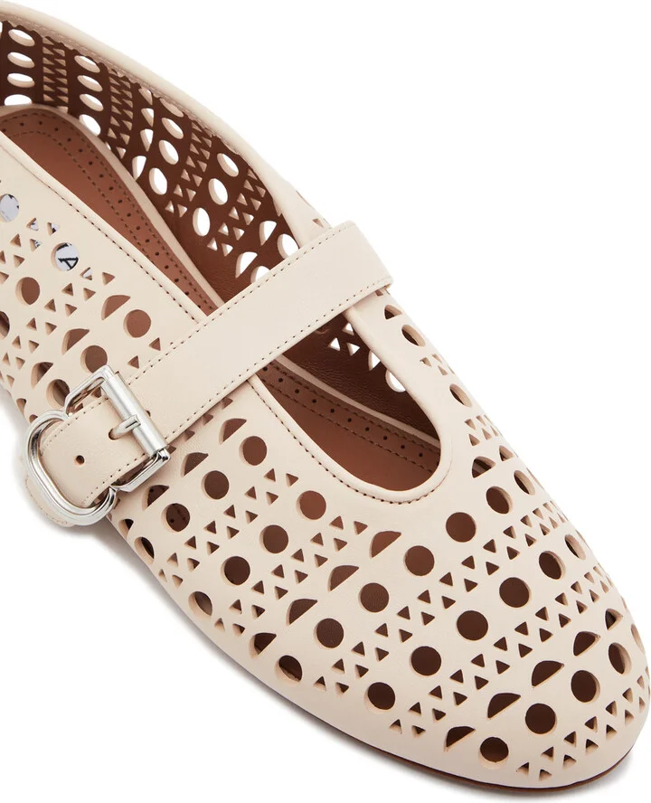 Alaïa Vienne Laser-cut Leather Ballet Flats - Image 4