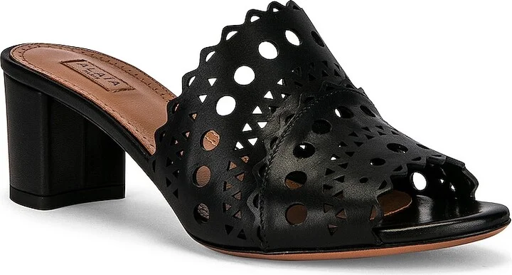 ALAÏA Vienne Mules in Black - Image 2