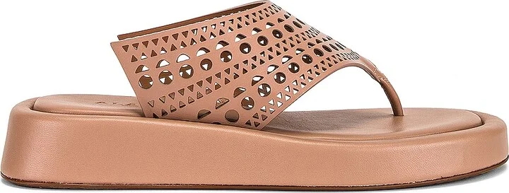 ALAÏA Vienne Thong Platform Sandals in Mauve