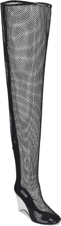 ALAÏA Wedge Over The Knee Boot in Black - Image 2