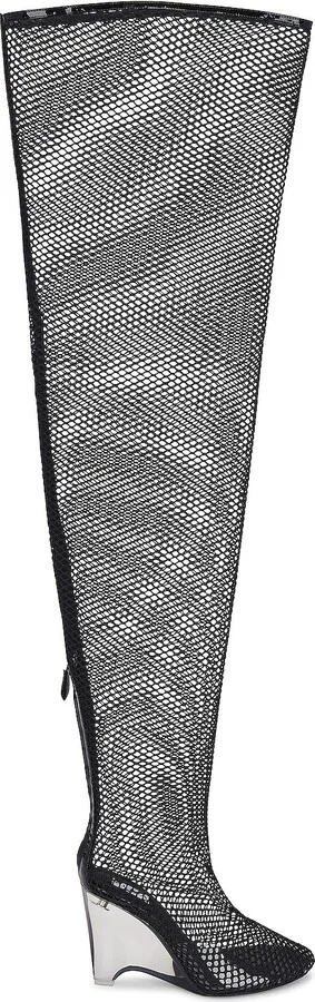 ALAÏA Wedge Over The Knee Boot in Black