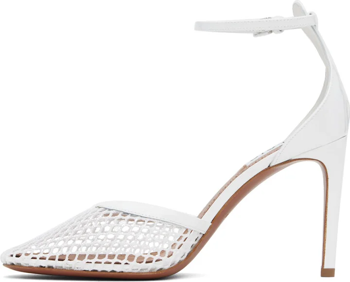 ALAÏA White High Fishnet Heels - Image 3