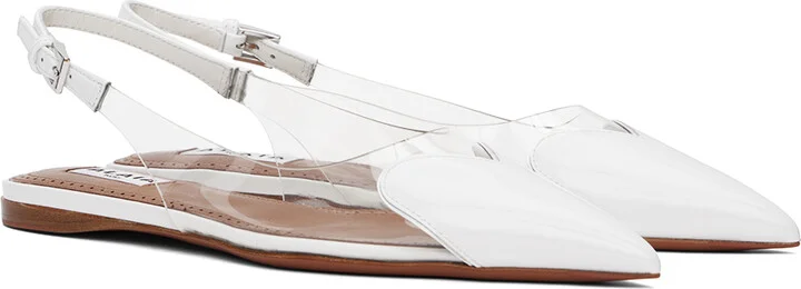ALAÏA White 'Le Cœur' Ballerina Flats - Image 4