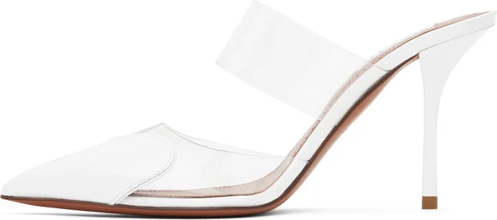 ALAÏA White Le Coeur Mules - Image 3